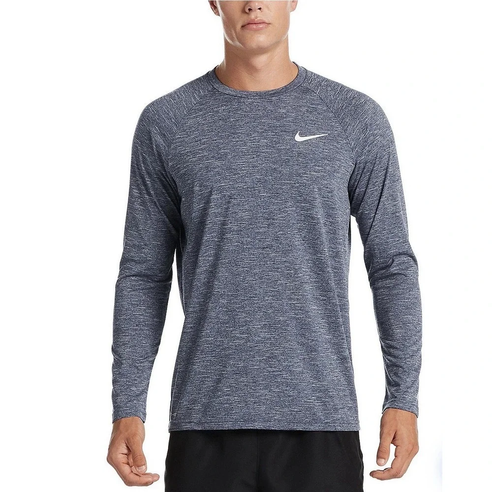 NWT Nike Dri-Fit Swim Men's Long-Sleeve Hydroguard Swim Shirt Navy Medium